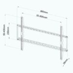 TV Wall Mount Slim Bracket Fixed 42"-80" | PLB162XL | Load Capacity 60kg