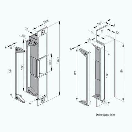 LOX Locking ES20 High Security Electric Strike 10-30VDC Non-Monitored