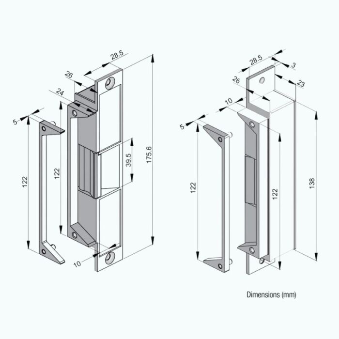 LOX Locking ES20 High Security Electric Strike 10-30VDC Non-Monitored