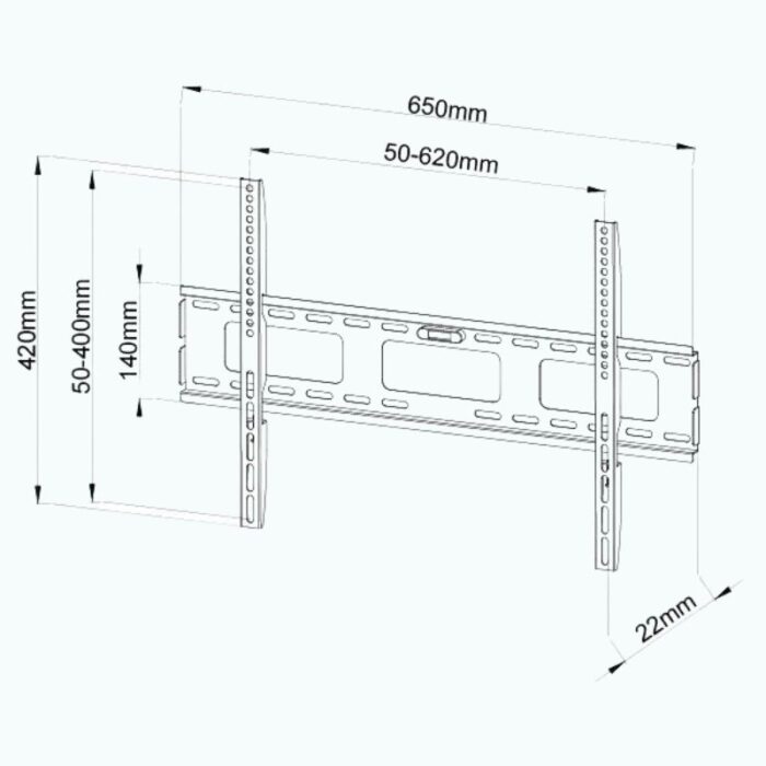 TV Wall Bracket Fixed 40″-65″ | PLB132L | Load Capacity 50kg