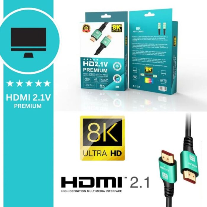 HDMI 2M 2.1V 8K 120Hz/60Hz Premium Cable