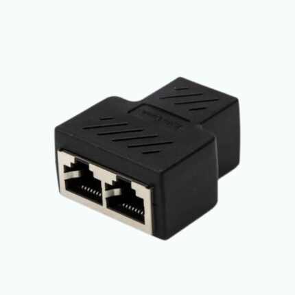 RJ45 Splitter 1 to 2 Ethernet Ports Cable Splitter (Black) Cat5, Cat5e, Cat6, Cat7