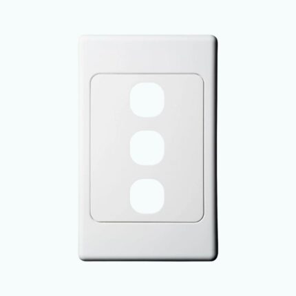 3 Gang Grid & Plate – White