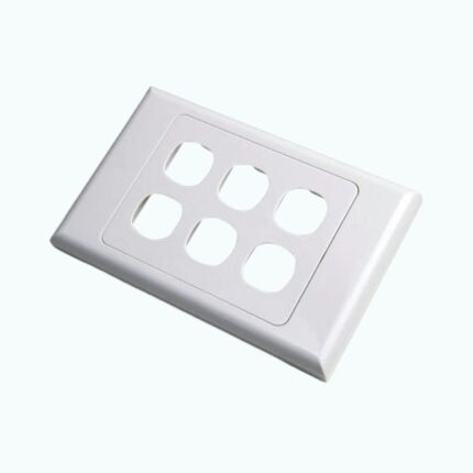 6 Gang Grid & Plate – White