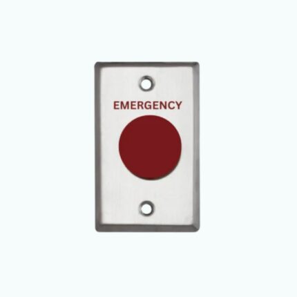 EMERGENCY” Exit Button RED Big Mushroom Standard Stainless Steel Plate