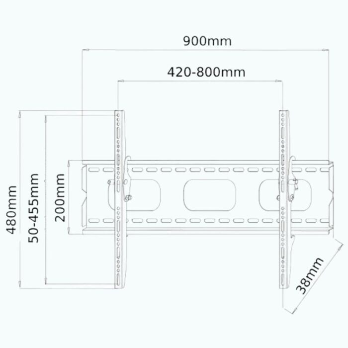 TV Wall Mount Bracket Tilt 42″-100″ | NPLB118L | Load Capacity 100kg