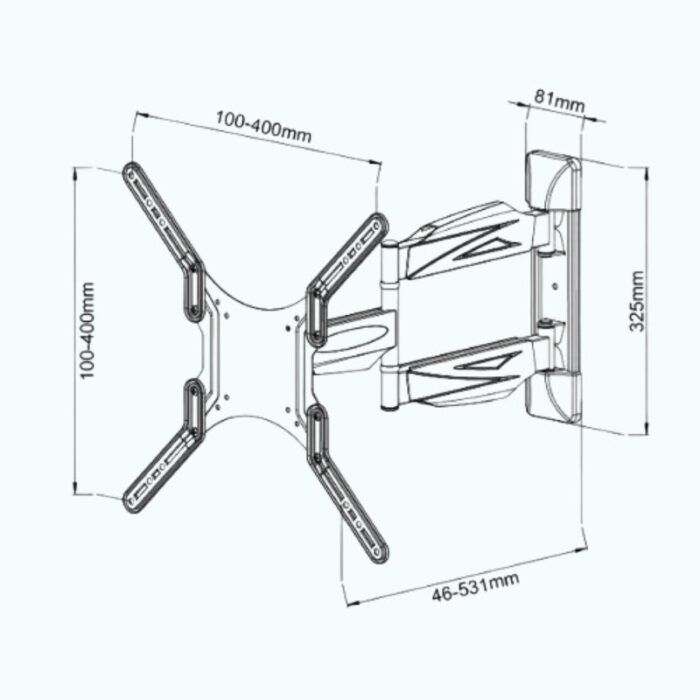 NOUVE NPLB171M-SW FULL MOTION BRACKET 23”-55”