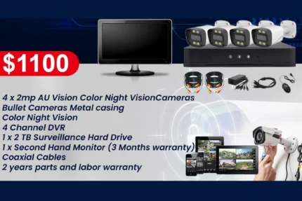 AU Vision 4 Camera 2MP CCTV DVR Package 2TB Deal