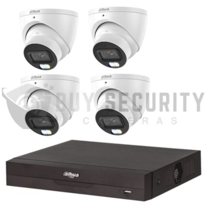 Dahua 247 WizColor 4CH CCTV Kit – 4x WizColor Turrets with SMD 4.0 + 4CH PoE NVR (DH-IPC-HDW2549EMP-S-PRO-ANZ, DHI-NVR4104HS-4P-4KS2ANZ)