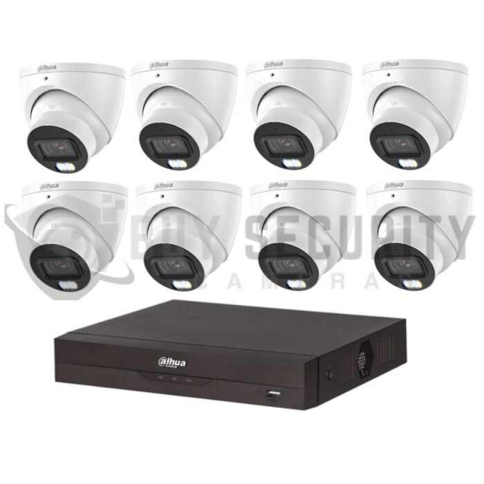 Dahua 8x WizColor Turrets SMD 4.0 + 8CH PoE NVR CCTv Kit