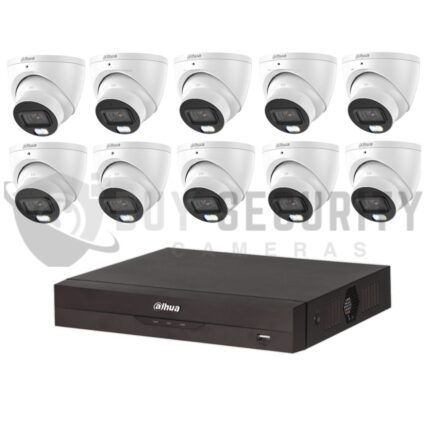 Dahua 16CH CCTV Kit 10x WizColor Turrets + 16CH PoE NVR