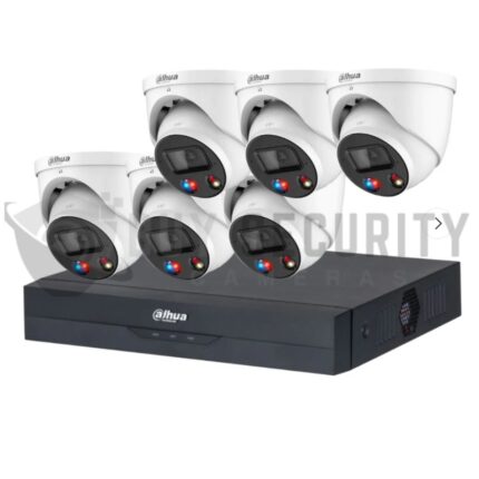 Dahua 6 x 8MP TIOC Active Deterrance Turret Kit with 8CH NVR Wizsense