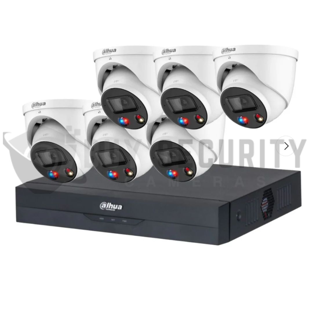 Dahua 6 x 8MP TIOC Active Deterrance Turret Kit with 8CH NVR Wizsense Dahua 6 x 8MP TIOC Active Deterrance Turret Kit with 8CH NVR Wizsense