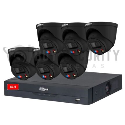 Dahua 6 x BLACK 8MP TIOC 3.0 IPC-HDW3849H-AS-PV-ANZ-S2 Turret Kit with 8CH NVR Wizsense