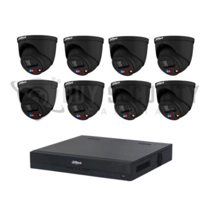 Dahua 8 x 8MP BLACK TIOC Advanced 3.0 with SMD4.0 Active Deterrance Turret Kit with 8CH Wizsense NVR