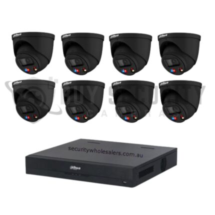 Dahua 8 x 8MP BLACK TIOC Advanced 3.0 with SMD4.0 Active Deterrance Turret Kit with 8CH Wizsense NVR