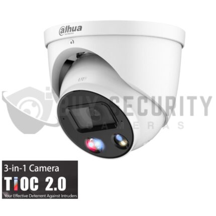 Dahua TIOC 3.0 IPC-HDW3849H-AS-PV-ANZ-S2-BLK 8MP AI Active Deterrence Full color IP Turret Camera BLACK