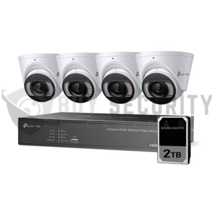 VIGI NK4P-T4425-2T 4‑Channel PoE+ NVR Kit 4× 4 MP Turret Cameras + 2TB HDD Installed