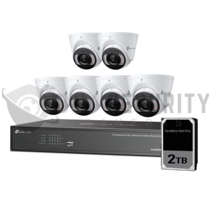 tp-link VIGI NK8MP‑T6425‑2T 8‑Channel PoE+ NVR Kit – 6× 4 MP Turret Cameras + 2TB HDD