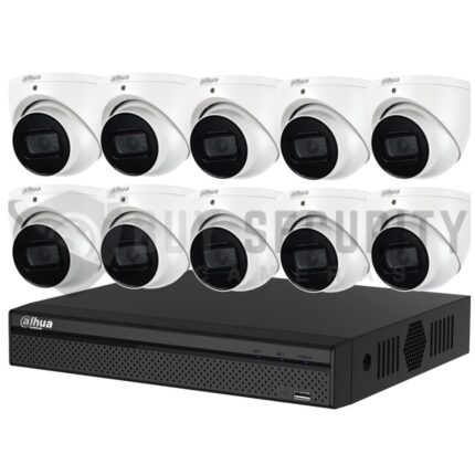 Dahua 10 x 8MP DH-IPC-HDW3866EMP-S-AUS SMD 4.0 Turret Security Kit with 16CH AI NVR 2.8mm lens