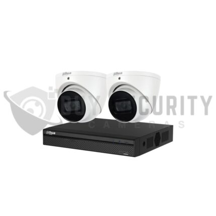 Dahua 2 x 6MP DH-IPC-HDW3666EM Turret Security Kit 30m IR 2.8mm + 4CH NVR Wizsense