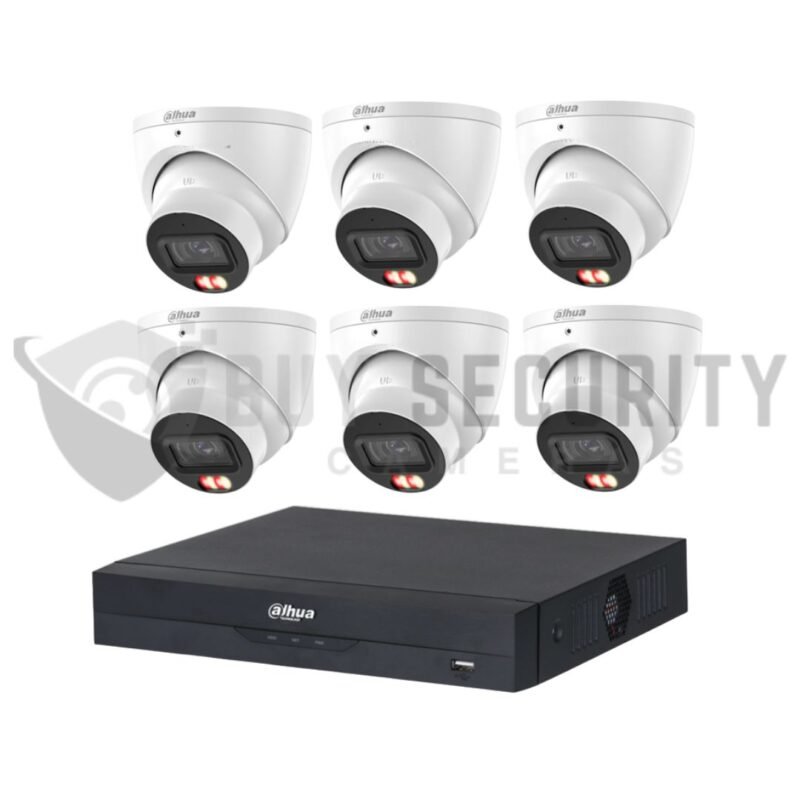Dahua 6 Starlight Turret Cameras, AI NVR CCTV Kit
