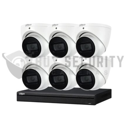 Dahua 8 MP + 8 Channels Kit: 6 x WizSense Fixed Starlight Turret Cameras, AI NVR NODD