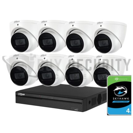 Dahua 8 x 6MP Turret Security Kit + 8CH NVR Wizsense 4TB Installed