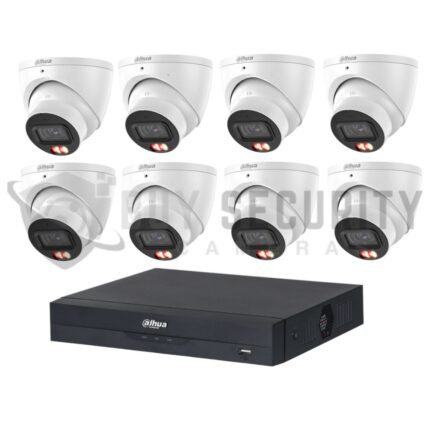Dahua 8 x 8MP DH-IPC-HDW3867EM-S-IL-ANZ Fixed Starlight Turret Cameras, 8CH AI NVR