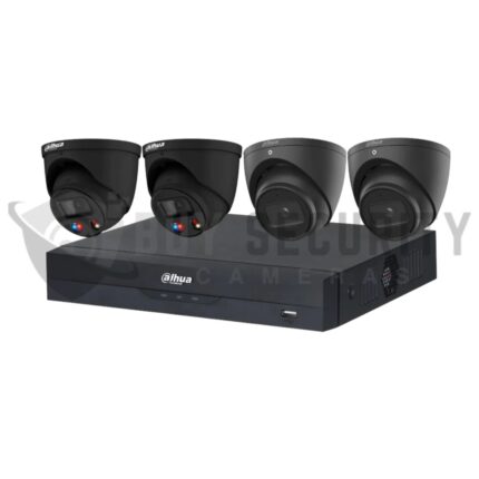 Dahua 8MP + 8 Channels Kit: 2 x 8MP TiOC and 2 x 8MP Turret Cameras with 8CH AI NVR – Black