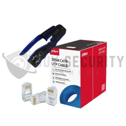 Hikvision _ Dahua Cat6 Network Cable 305 meter Roll with RJ-45 Connector & Crimp Thru Tool Kit