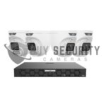 Uniview 8MP OwlView Security Kit – 4x Turret Cameras with IQ Series NVR, ColorHunter Warm Light & Built-in Microphones