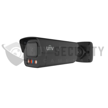 Uniview IPC2B18SS-ADF28KMC-I1-BK 8MP Triguard Fixed Bullet Camera with Red & Blue Warning Light, Built-In Mic & Speaker, 40m IR, IP67 & Black Finish