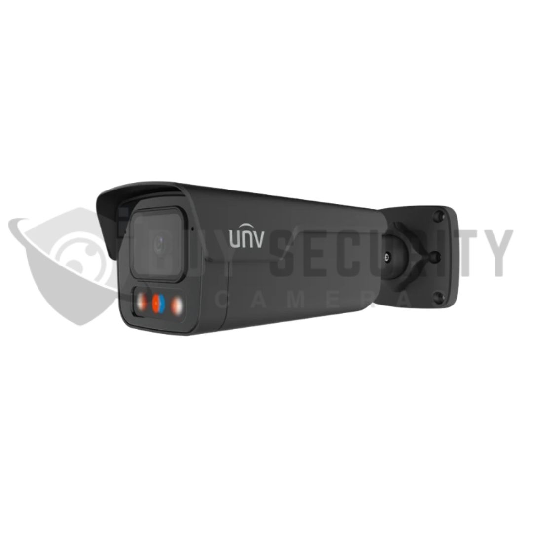UNIVIE~2 Uniview IPC2B18SS-ADF28KMC-I1-BK 8MP Triguard Fixed Bullet Camera with Red & Blue Warning Light, Built-In Mic & Speaker, 40m IR, IP67 & Black Finish
