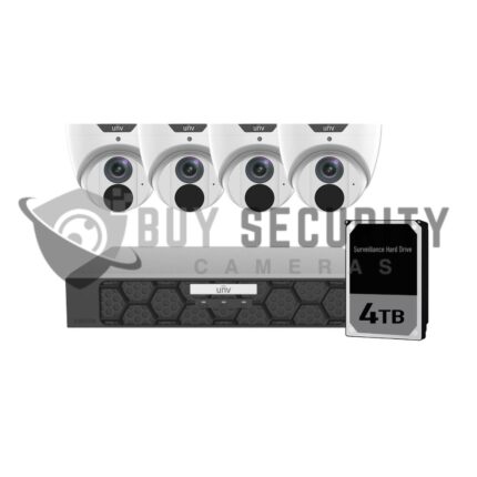 Uniview UNV 4 x 8MP Easystar AI CCTV Kit with 4TB HDD & 8CH NVR