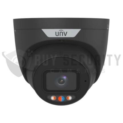 UNV 5MP LightHunter IPC3636SS-ADF28KMC-I1-BK Turret Camera with AI Perimeter Protection & Built-in Mic, 2.8mm Lens, IR 30m