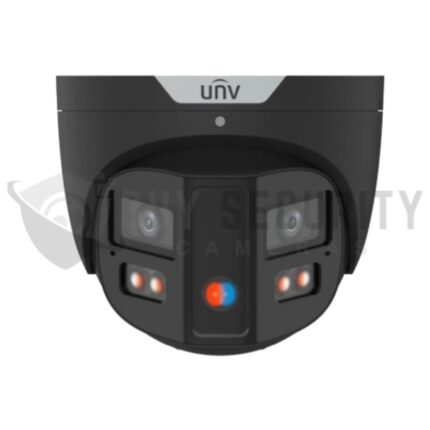 UNV 8MP ColorHunter IPC3K28SE-ADF28KMC-DL-I0-BK Dual Lens Panoramic Camera with AI People Counting & Built-in Mic, 2×2.8mm Lens, IR & Warm LED
