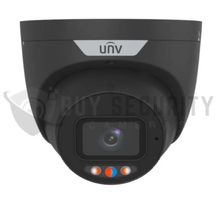 UNV 8MP LightHunter IPC3638SS-ADF28KMC-I1-BK Turret Camera with AI Perimeter Protection & Built-in Mic, 2.8mm Lens, IR 30m