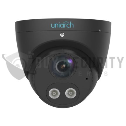 Uniarch powered by Uniview Tri-guard IPC-T1P8-AF28KC-B 8MP 4K Turret Network Camera w/ AI Filtering & LIGHT & SPEAKER [Black]