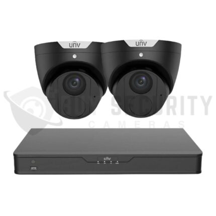 Uniview EasyStar 2x 6MP Turret Security Kit with 4-Channel 4K NVR – Black