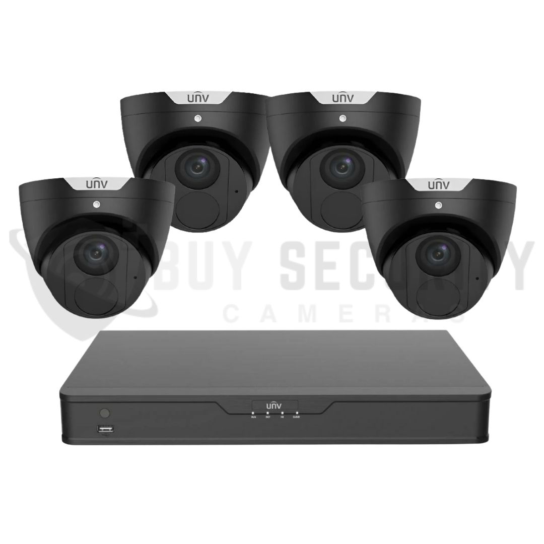 Uniview EasyStar 4x 6MP Turret Security Kit with 4-Channel 4K NVR – Black Uniview EasyStar 4x 6MP Turret Security Kit with 4-Channel 4K NVR – Black