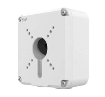 Uniview TR-JB07-D-IN Bullet Camera Junction Box | Rear Cable Entry | Aluminium Alloy Housing | Indoor / Outdoor Use | 125mm Base The Uniview TR-JB07-D-IN Junction Box is designed to provide a secure and professional mounting solution for compatible Uniview bullet cameras. Featuring a rear cable entry design, it allows cables and connectors to be neatly concealed within the housing, improving both protection and installation aesthetics. Constructed from durable aluminium alloy, it offers strong resistance to environmental conditions, making it suitable for both indoor and outdoor use. With a compact design and multiple mounting hole configurations, it ensures easy integration with a wide range of Uniview camera models and mounting brackets.