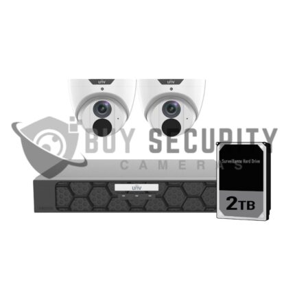 Uniview UNV 2 x 6MP Easystar AI CCTV Kit with 2TB HDD & NVR