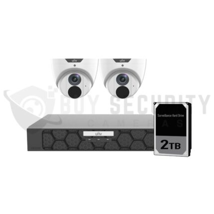 Uniview UNV 2 x 8MP Easystar AI CCTV Kit with 2TB HDD & 4CH NVR