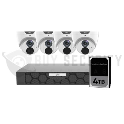 Uniview UNV 4 x 6MP Easystar AI CCTV Kit with 4TB HDD & 8CH NVR