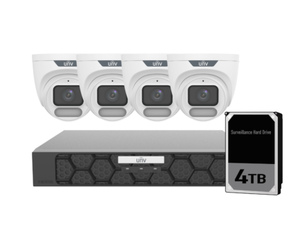 Uniview UNV Acutrack Owlview 4 x 8MP Smart CCTV Kit with 4TB HDD & 8CH NVR