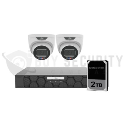 Uniview UNV Acutrack Triguard 2 x 8MP Active Deterrence CCTV Kit with 2TB HDD & 4CH NVR