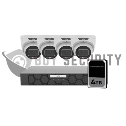 Uniview UNV Acutrack Triguard 4 x 6MP Active Deterrence CCTV Kit with 4TB HDD & 8CH NVR