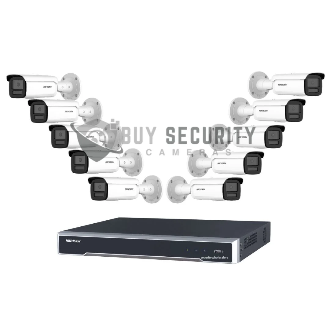 Hikvision 6MP AcuSense Black Bullet 10 Camera Kit with 16CH PoE 8K NVR, 60m IR, NO HDD INCLUDED