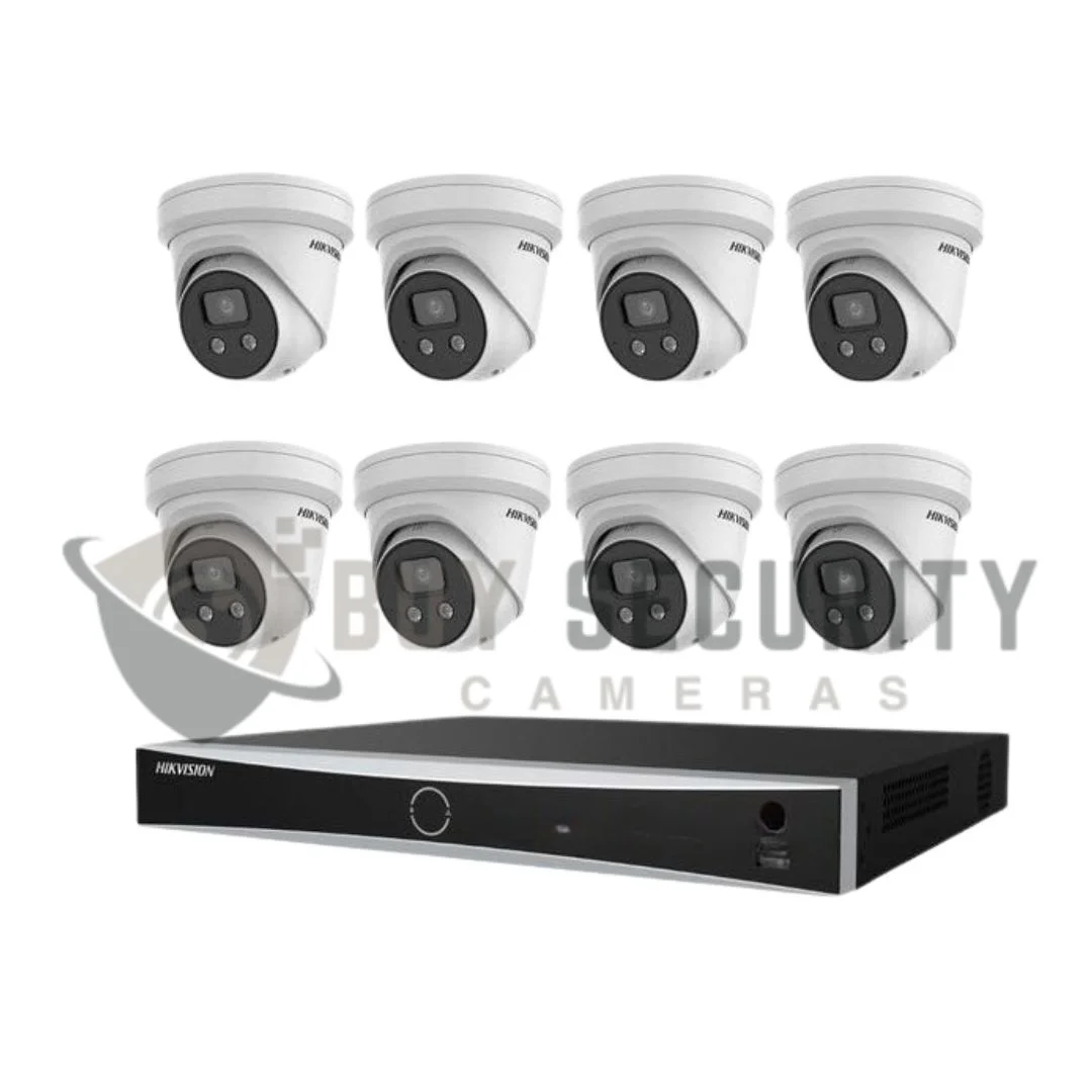 Hikvision 8MP Acusense 8 x Outdoor Turret With Strobe & Siren + 8CH NVR CCTV Kit